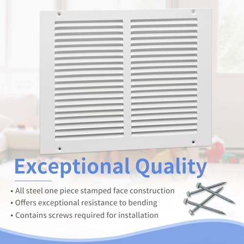 Howeall 12"W x 10"H Steel Return Air Grille, Air Return Vent Cover - Image 2