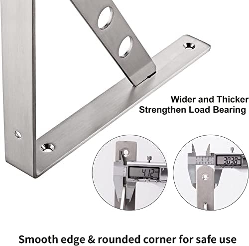 YUMORE 12 Inch Shelf Bracket, Heavy Duty L Bracket, 2 Pack - Image 5