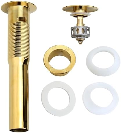 Rockgoya Bathroom Sink Drain, 2 Pack Gold Drain Stopper Bathroom Sink - Image 6