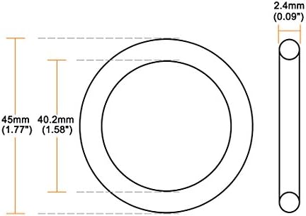uxcell Silicone O-Ring, 45mm Outside Diameter, 40.2mm Inner Diameter, 2.4mm - Image 3