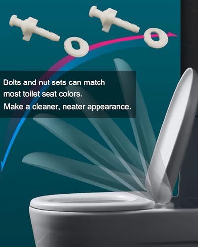 2 Pcs Toilet Seat Screws Replacement Kit LWTCUJOH Plastic Toilet Seats Hinge - Image 6