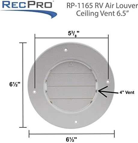 RecPro RV Air Louver Ceiling Vent 6.5" | Fully Adjustable | - Image 3