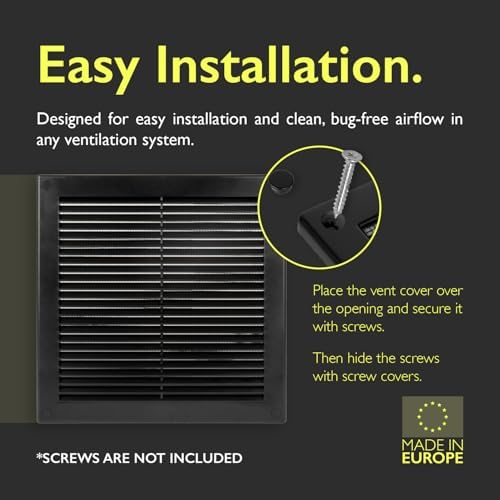 10 x 10 Inch Black Air Vent Cover – Plastic Square Air Vent Grill Cover - Image 3
