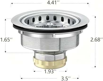 MAISHI 3-1/2 Inch Kitchen Sink Drain Assembly - Image 2