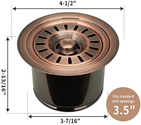 Akicon Kitchen Sink Antique Copper Finish Garbage Disposal Flange Stopper - Image 4