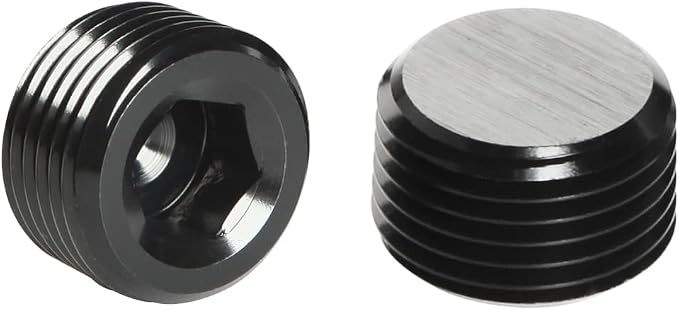 1 NPT Male Thread Allen Head Socket Pipe Plug Fitting Aluminum Black - Image 2