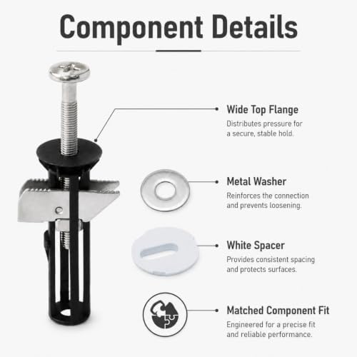 Heavy Duty Toilet Seat Fastener Bolt Kit, Toilet Seat Screws Replacement Kit - Image 5