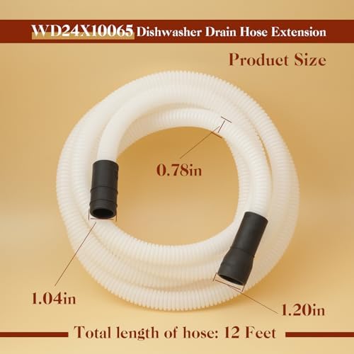 YUXIVCNE WD24X10065 12 Feet Dishwasher Drain Hose Extension Replacement - Image 2
