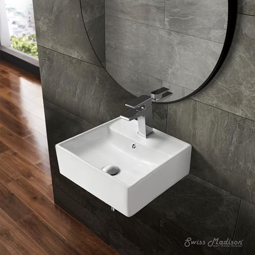 Claire 15" Compact Ceramic Wall Hung Sink in White - Image 6