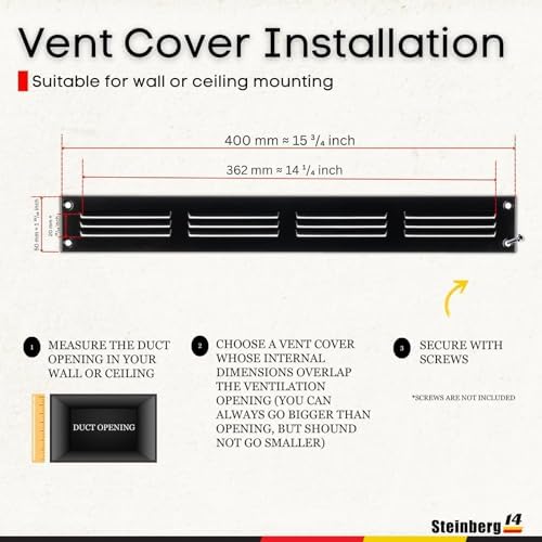 Steinberg14 Black Vent Cover 14x1 - Image 5