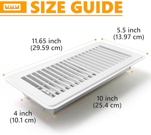 4 Pack Floor Vent Covers, Floor Register 4" x 10", Adjustable Decorative Vent - Image 2