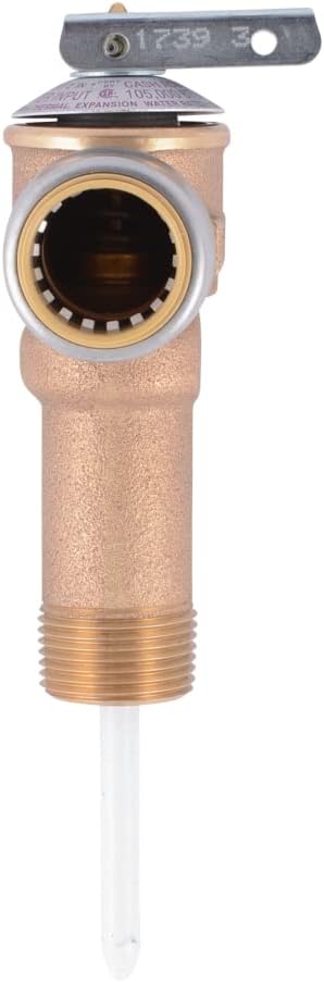 SharkBite NCLX-5LX Temperature and Pressure Relief Valve, Push to Connect Brass - Image 2