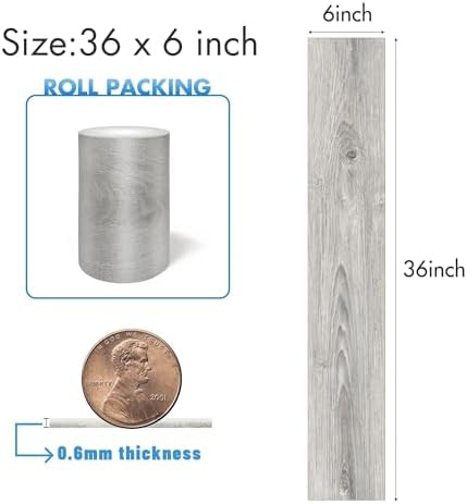 Lareko 108 Sq.Ft, Wood Peel and Stick Floor Tiles, 72 Pack Grey Vinyl Flooring - Image 2