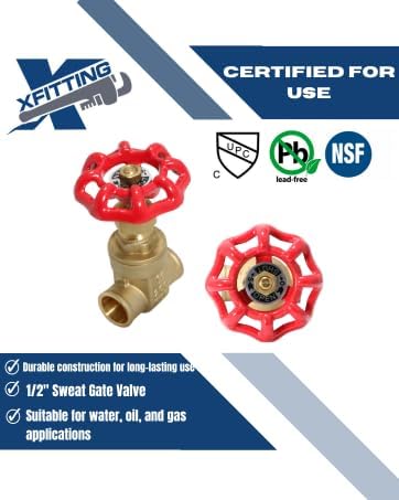 1 Pack XFITTING 1/2 inch Sweat Gate Valve - Image 6