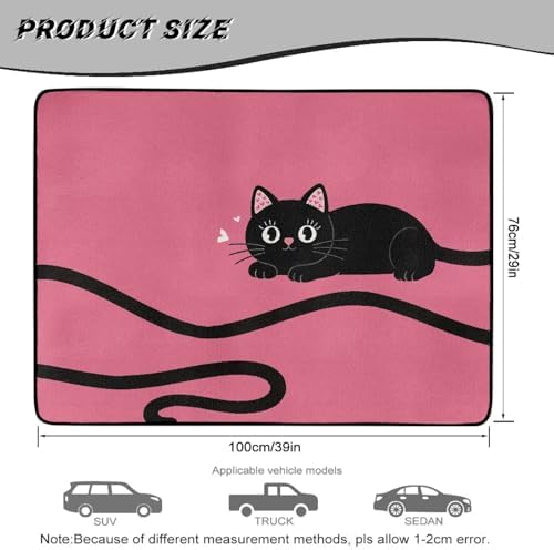 Pink Black Cat Beach Gear Trunk Mat 29"x39" - Image 7