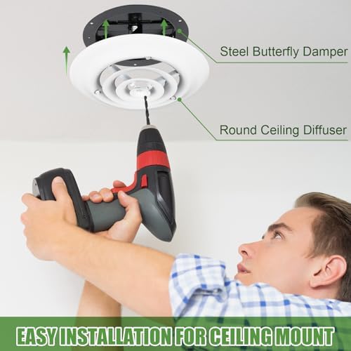 Therwen 2 Set 8 Inch Round Ceiling Diffuser Vent Cover - Image 6