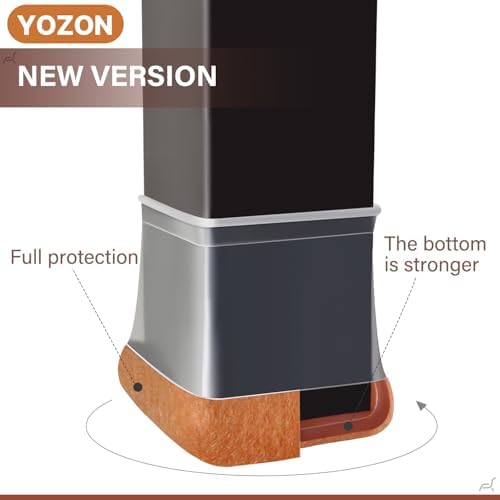 YOZON Chair Leg Floor Protectors Silicone Caps Felt Strengthen Bottom - Image 3