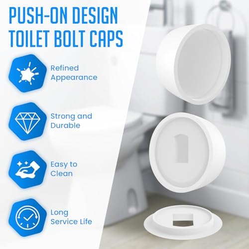 SDTC Tech 4 Packs Universal Toilet Bolt Caps 0.83 Inch Height - Image 6