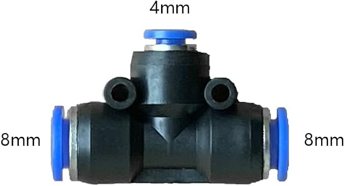 5 Pcs 8mm x 4mm x 8mm Pneumatic T Shaped 3 Way Tube Reducer Connector, Quick - Image 2
