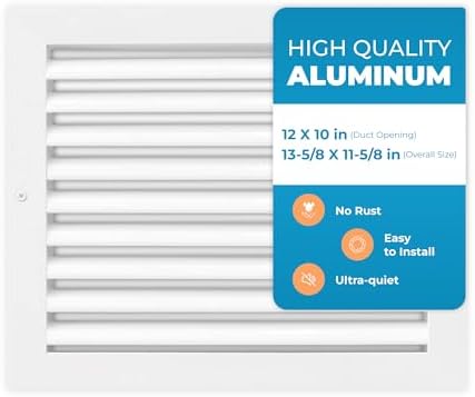 Aluminum 12 x 10 Inch Cold Air Return Vent Cover, Rustproof AC Transfer Grille by Air360