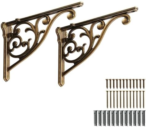 Khtumeware Ornate Decorative Shelf Brackets, 12 inch Big wall Mounted Shelving by khtumeware