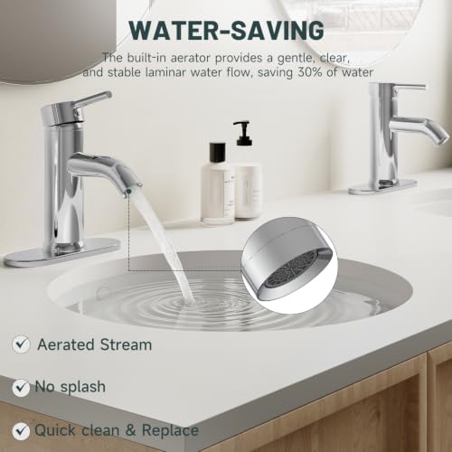Chrome Bathroom Faucet for 1 or 3 Holes - Image 6