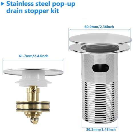 Bathroom Sink Drain Kit, with Flexible Expandable P-Trap Sink Drain Pipe - Image 6