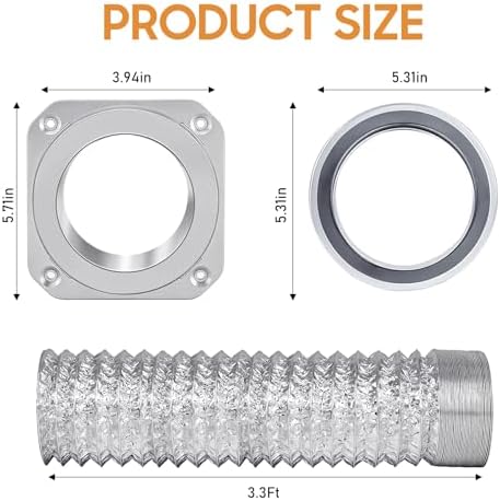 3.3ft 4" Magnetic Dryer Vent Coupling & Hose DV180 Airtight Seal Dryer Vent - Image 6