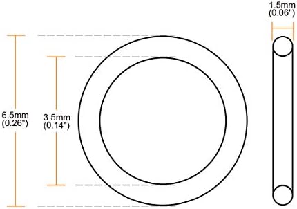 uxcell Silicone O-Rings, 6.5mm OD 3.5mm ID 1.5mm Width VMQ Seal Gasket - Image 4
