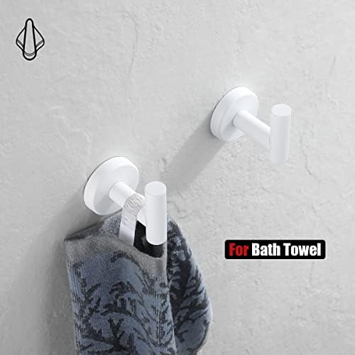 JQK Bathroom Towel Hook White, Coat Robe Clothes Hook - Image 5