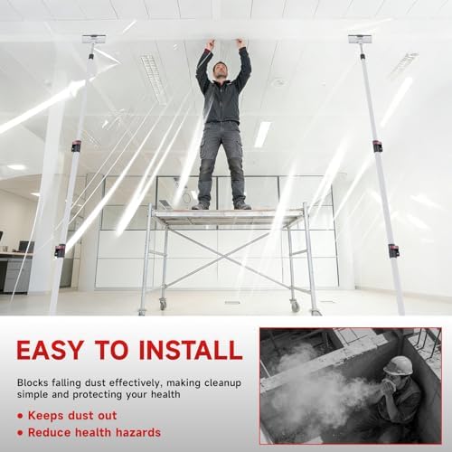 12FT Dust Barrier Poles, 4 Pack Zipper Wall Pole Kit - Image 3