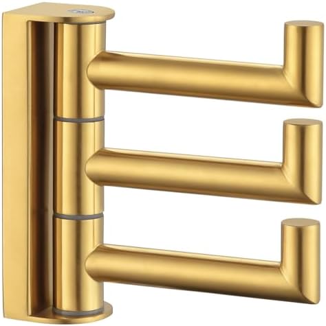 Angle Simple Swivel Towel Hook for Bathroom, Coat Hook Brushed Dark Gold by AngleSimple