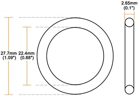 uxcell Nitrile Rubber O-Rings 27.7mm OD 22.4mm ID 2.65mm Width, Metric Sealing - Image 3