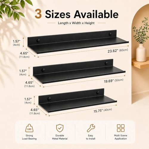 Z metnal Bathroom Shelf, Small Floating Wall Shelves, Decorative Ledge Shelf - Image 3