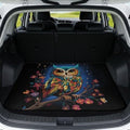 Colorful Owl Universal Moving Trunk Mat 29"x39" – Heavy Duty Waterproof Cargo by Mintulipy