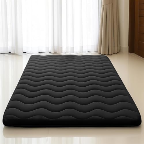 SCHNAUZER HOME Japanese Floor Mattress Futon Mattress Full 3.5" Thick Black by SchnauzerHome