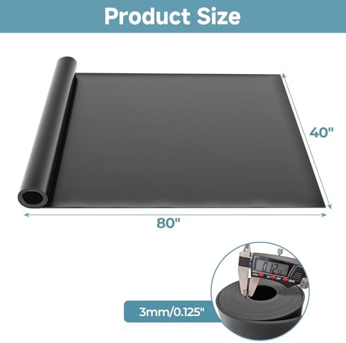 jxgzyy Solid Rubber Sheet Roll Heavy Duty Workbench Mat 80"x40"x1/8" - Image 3