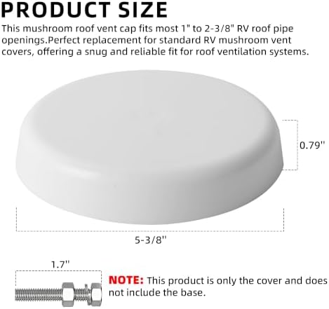 1-Pack Mushroom Style RV Plumbing Vent Cap - Image 2