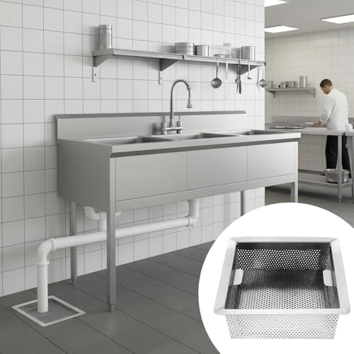 Commercial Floor Drain Strainer, Stainless Steel, 8.7 x 8.7 x 3.1 in, Large - Image 2