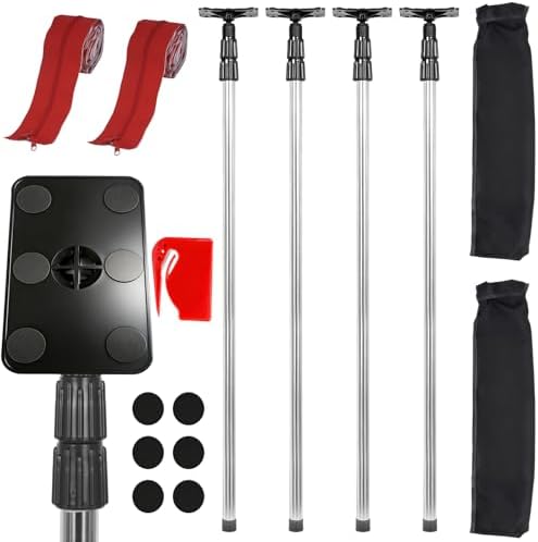 10FT Dust Barrier Poles Kit, 4 Pack, Extendable, 2 Zippers & Carry Bag by Unknown