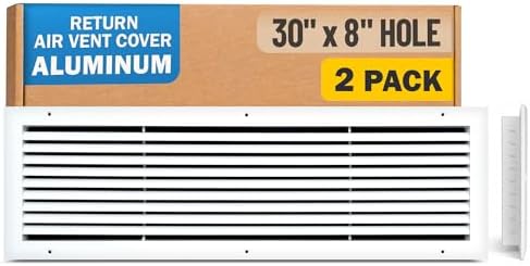 Fits 30x8 Hole | Aluminum Return Air Grille by Handua | Vent Cover Grill by Handua