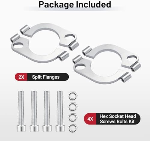 EVIL ENERGY 2.25 Inch Split Flange Repair Kit, Exhaust Flat Oval Flange - Image 7