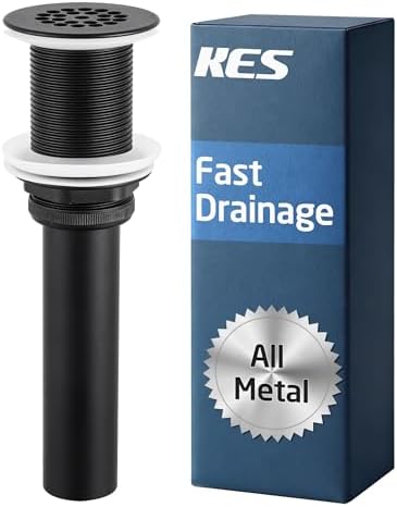 KES Bathroom Sink Grid Drain Without Overflow, Faster Drainage Anti-Clog by KES