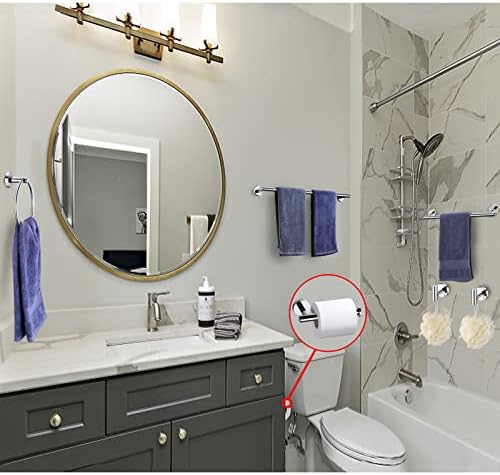 6 Pieces Polished Chrome Bathroom Hardware Accessories Set Hand Towel Ring - Image 2