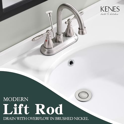 KENES Brushed Nickel Bathroom Sink Drain Stopper Assembly - Image 2