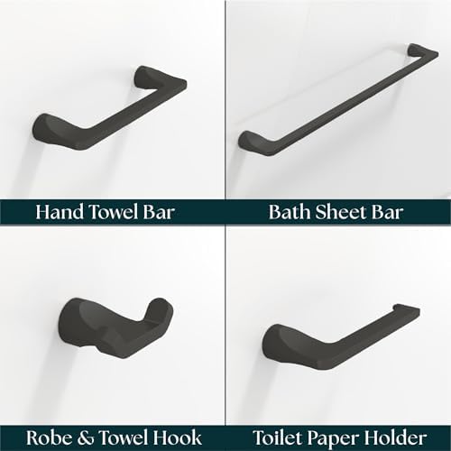 Mega Handles Bathroom Accessory Set Matte Black - Image 2