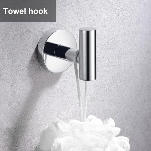 5 Pieces Polished Chrome Bathroom Hardware Accessories Set, SUS304 Stainless - Image 6
