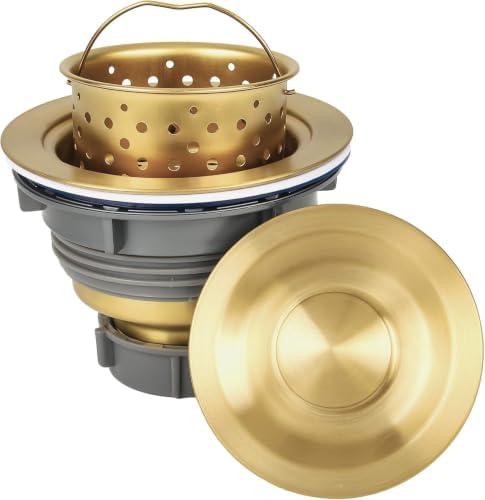 LQS Kitchen Sink Drain Strainer Assembly, Sink Drain 304 Stainless Steel - Image 6