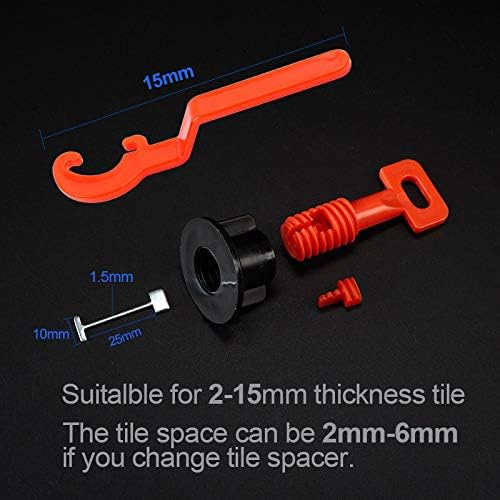 Tile Leveling System Kit with 100pcs Tile Leveler | 2 Special Wrenches & 500pcs - Image 5