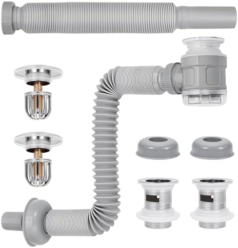 2 Pack Stainless Steel Bathroom Sink Drain Kit by DELORIGIN